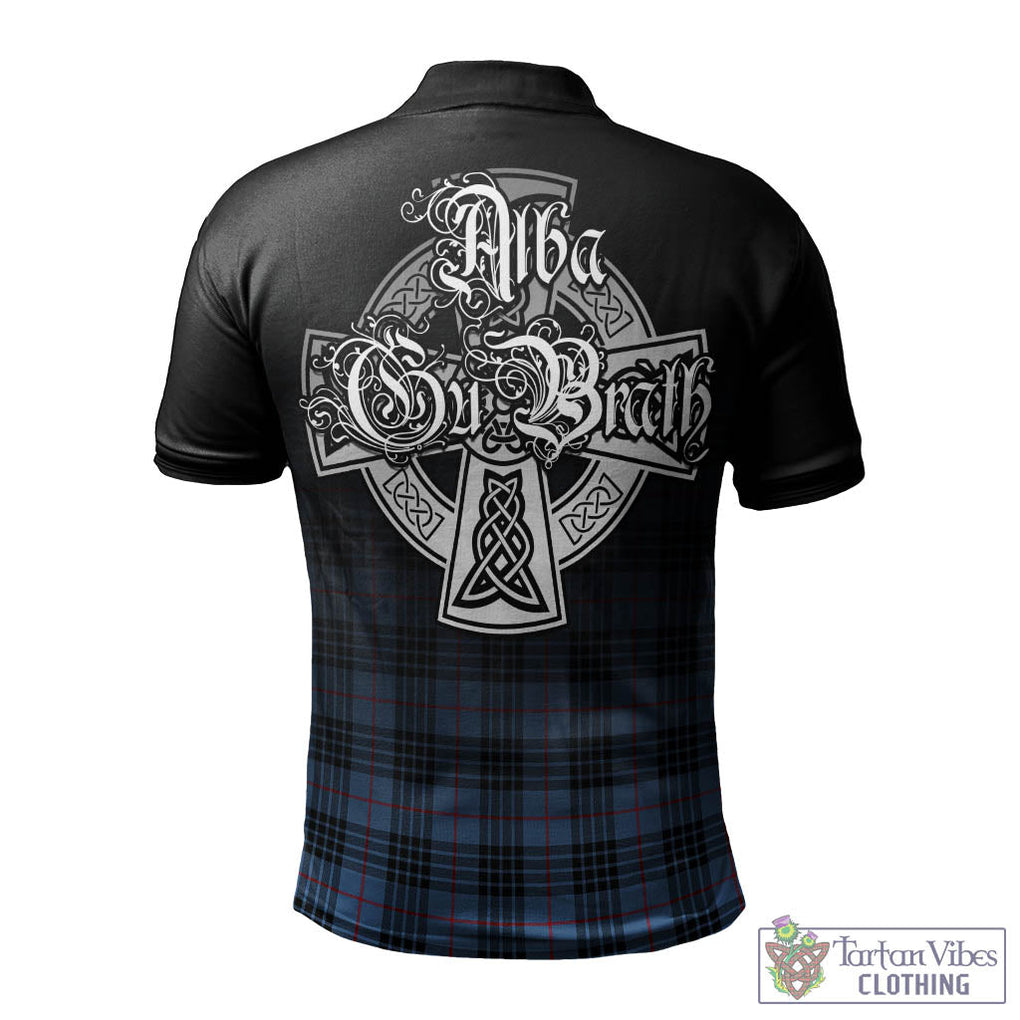 Tartan Vibes Clothing MacKay Blue Tartan Polo Shirt Featuring Alba Gu Brath Family Crest Celtic Inspired