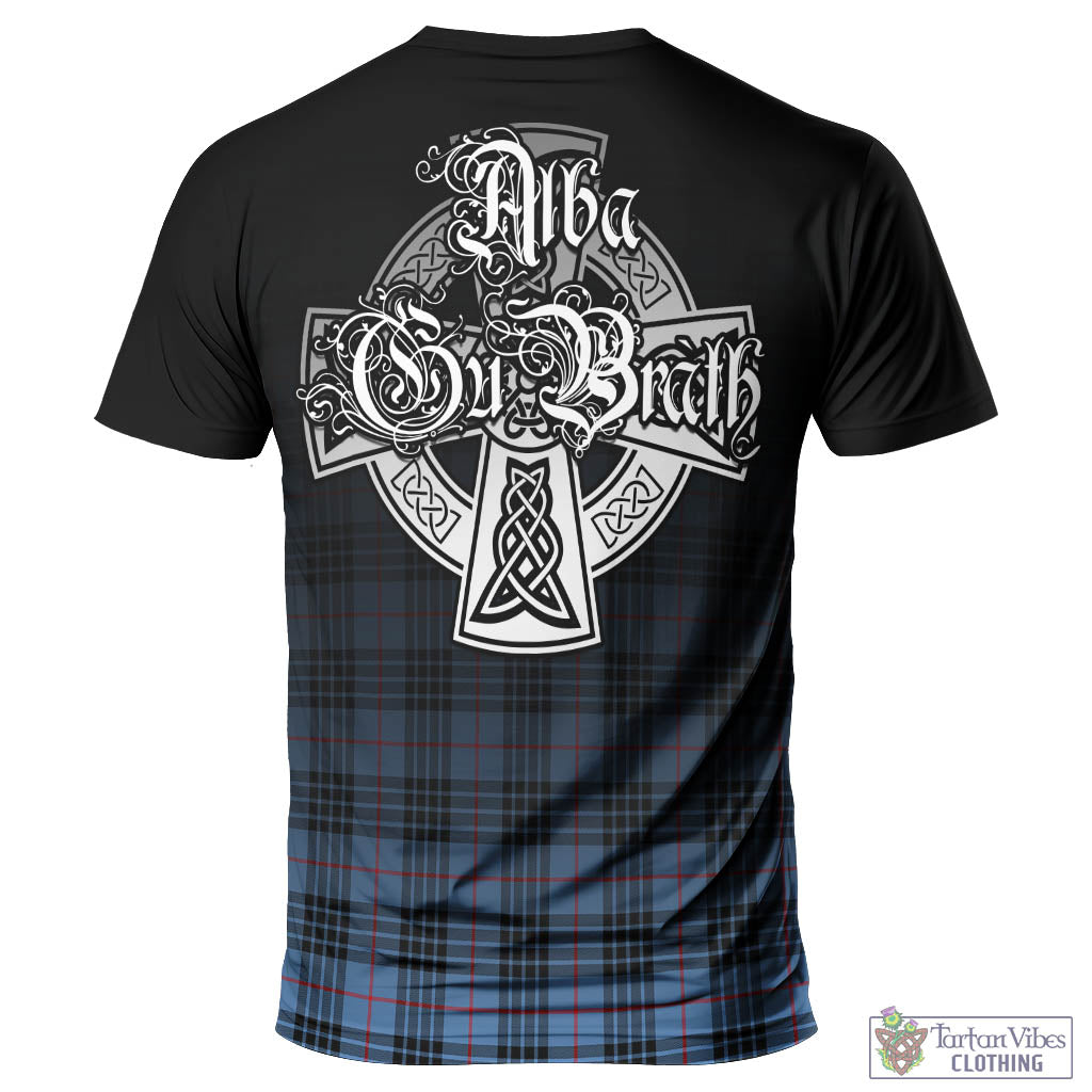 Tartan Vibes Clothing MacKay Blue Tartan T-Shirt Featuring Alba Gu Brath Family Crest Celtic Inspired