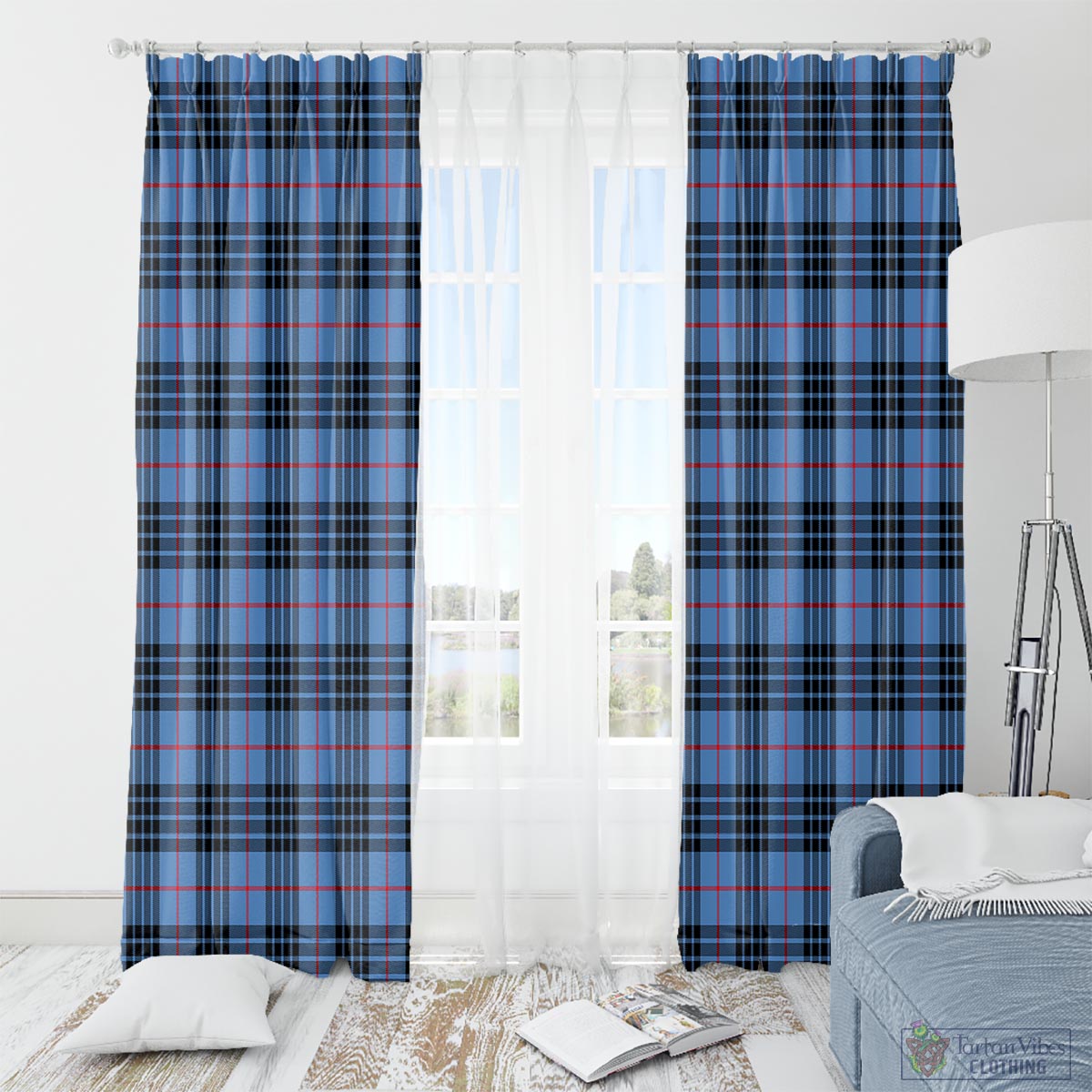 MacKay Blue Tartan Window Curtain