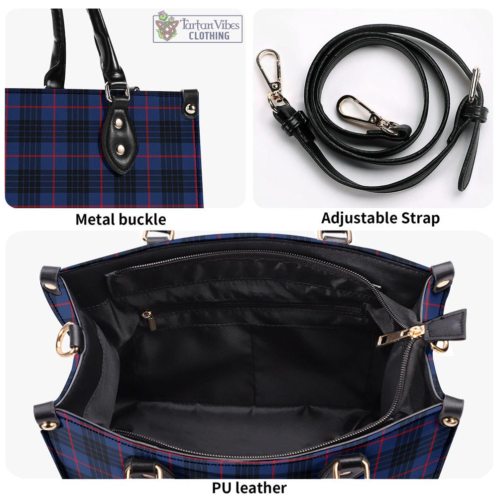 Tartan Vibes Clothing MacKay Blue Modern Tartan Luxury Leather Handbags