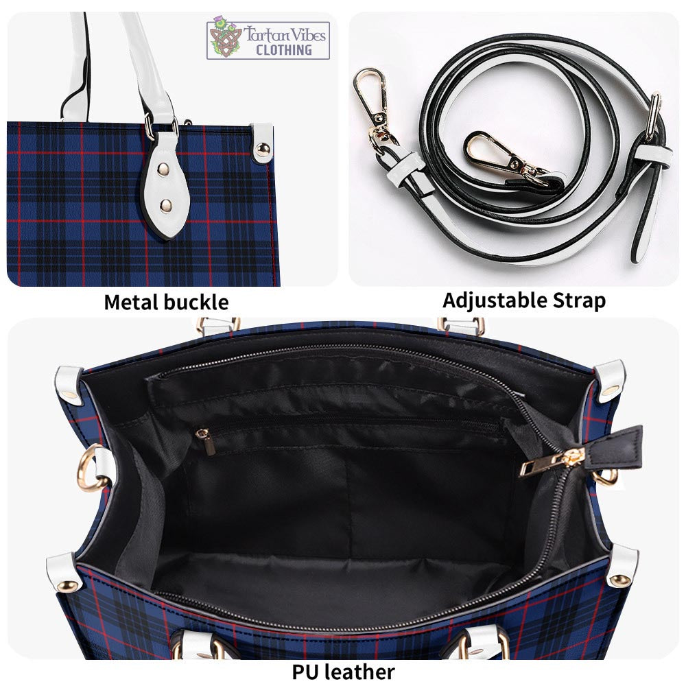 Tartan Vibes Clothing MacKay Blue Modern Tartan Luxury Leather Handbags