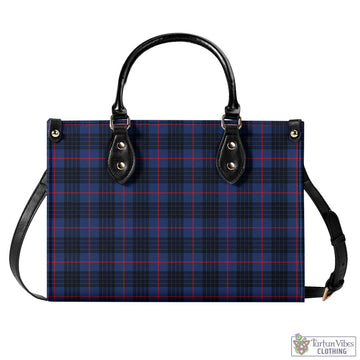 MacKay Blue Modern Tartan Luxury Leather Handbags