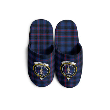 MacKay Blue Modern Tartan Home Slippers with Family Crest