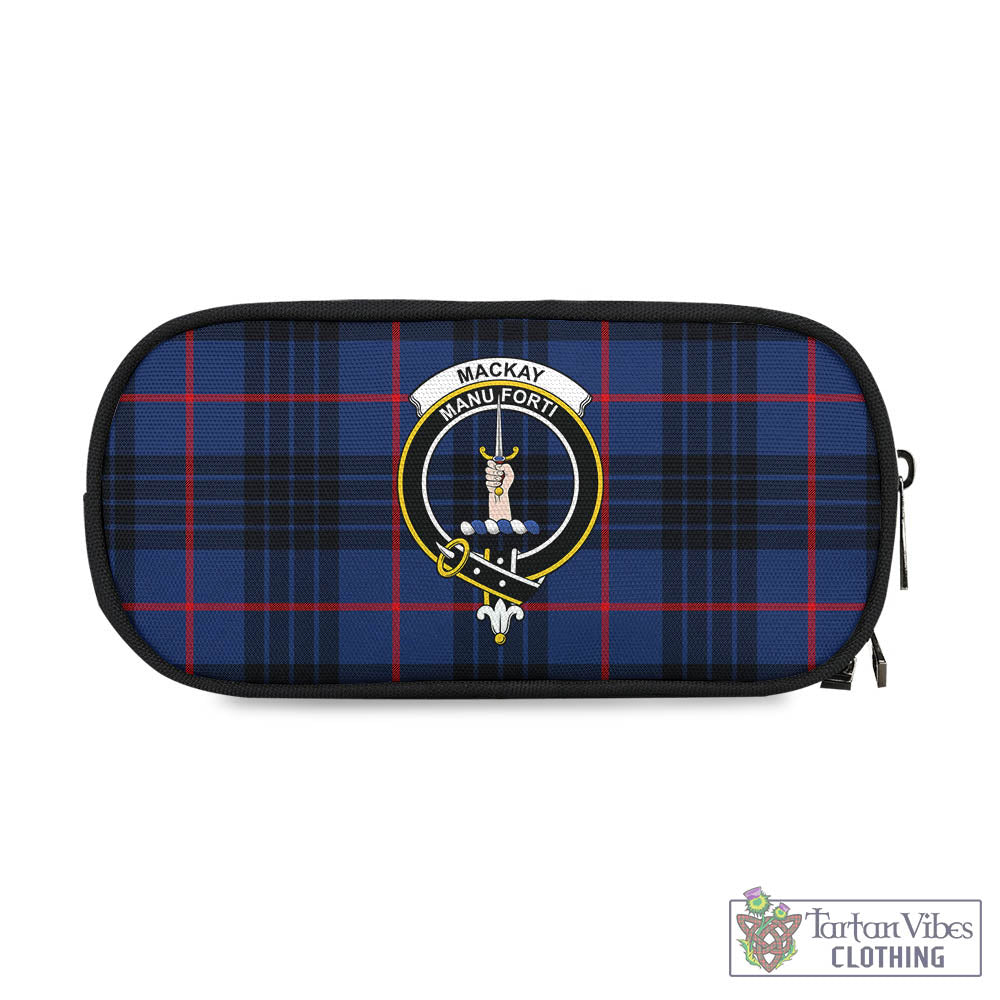 Tartan Vibes Clothing MacKay Blue Modern Tartan Pen and Pencil Case with Family Crest