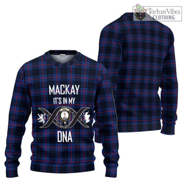 MacKay Blue Modern Tartan Ugly Sweater with Family Crest DNA In Me Style