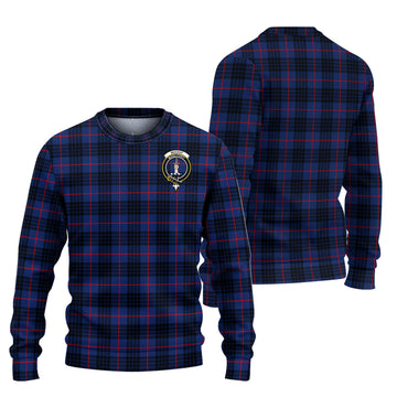 MacKay Blue Modern Tartan Ugly Sweater with Family Crest