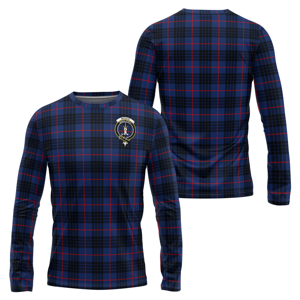 mackay-blue-modern-tartan-long-sleeve-t-shirt-with-family-crest