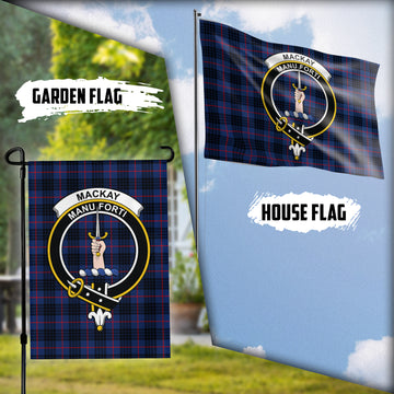 MacKay Blue Modern Tartan Flag with Family Crest