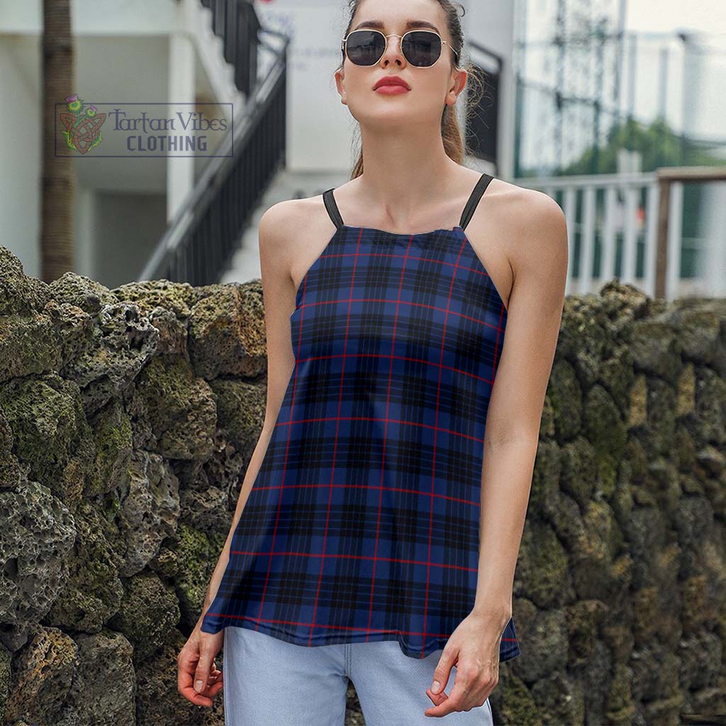 Tartan Vibes Clothing MacKay Blue Modern Tartan Loose Halter Neck Camisole