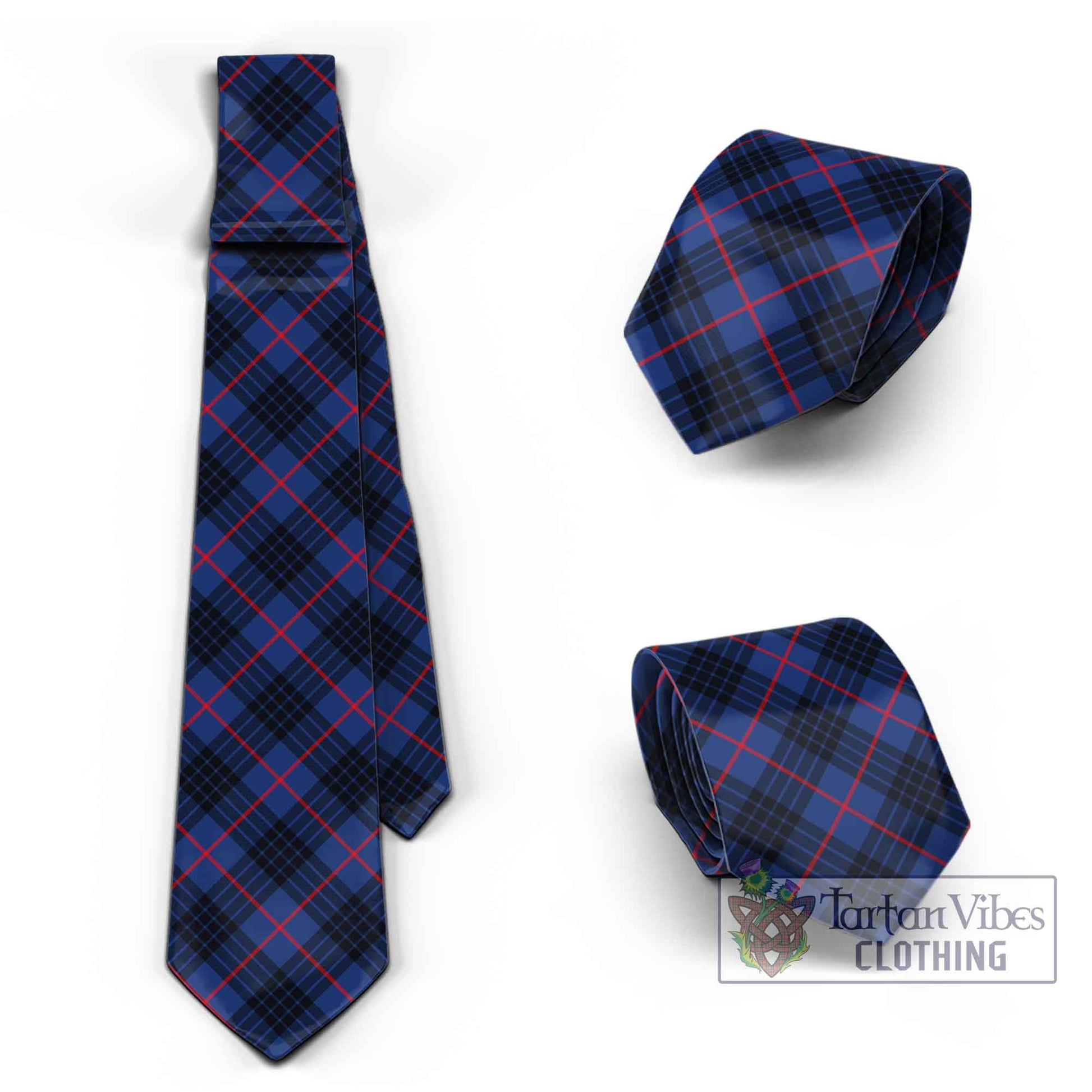 Tartan Vibes Clothing MacKay Blue Modern Tartan Classic Necktie Cross Style