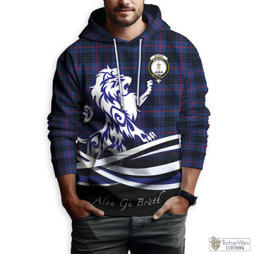 MacKay Blue Modern Tartan Hoodie with Alba Gu Brath Regal Lion Emblem