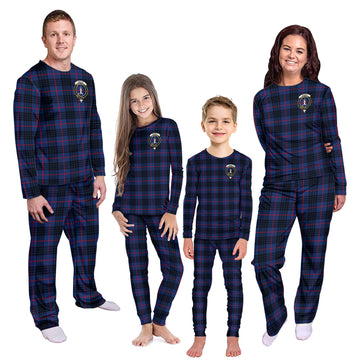 MacKay Blue Modern Tartan Pajamas Family Set with Family Crest