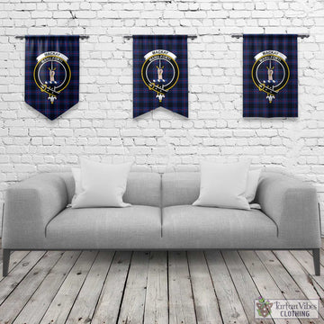 MacKay Blue Modern Tartan Gonfalon, Tartan Banner with Family Crest