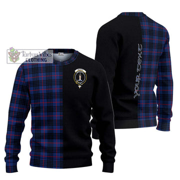 MacKay Blue Modern Tartan Ugly Sweater with Family Crest and Half Of Me Style