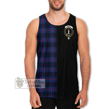 MacKay Blue Modern Tartan Men's Tank Top with Family Crest and Half Of Me Style