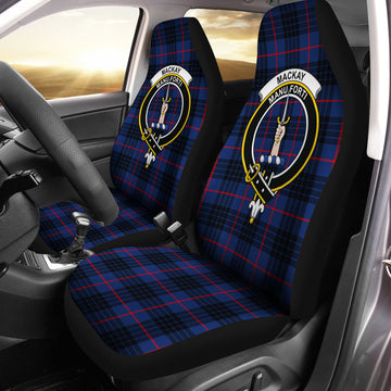 MacKay Blue Modern Tartan Car Seat Cover with Family Crest