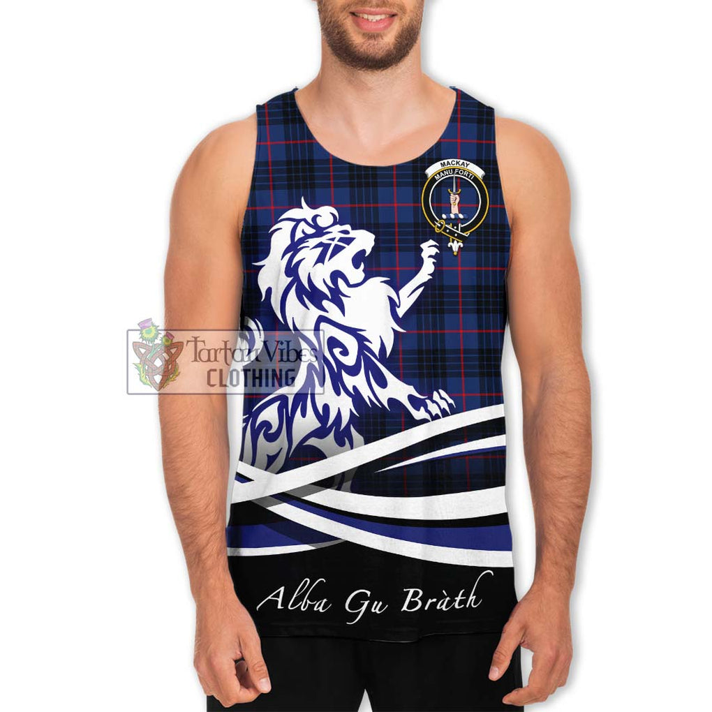 MacKay Blue Modern Tartan Men's Tank Top with Alba Gu Brath Regal Lion Emblem Men - Tartanvibesclothing Shop