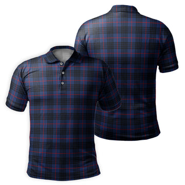 MacKay Blue Modern Tartan Mens Polo Shirt