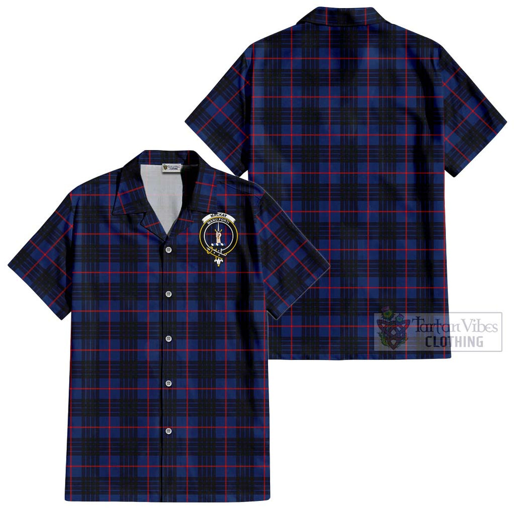 MacKay Blue Modern Tartan Cotton Hawaiian Shirt with Family Crest Kid - Tartan Vibes Clothing