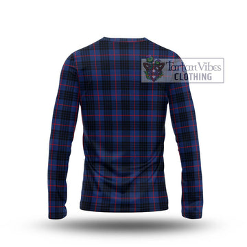 MacKay Blue Modern Tartan Long Sleeve T-Shirt with Family Crest DNA In Me Style