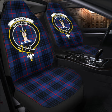 MacKay Blue Modern Tartan Car Seat Cover with Family Crest