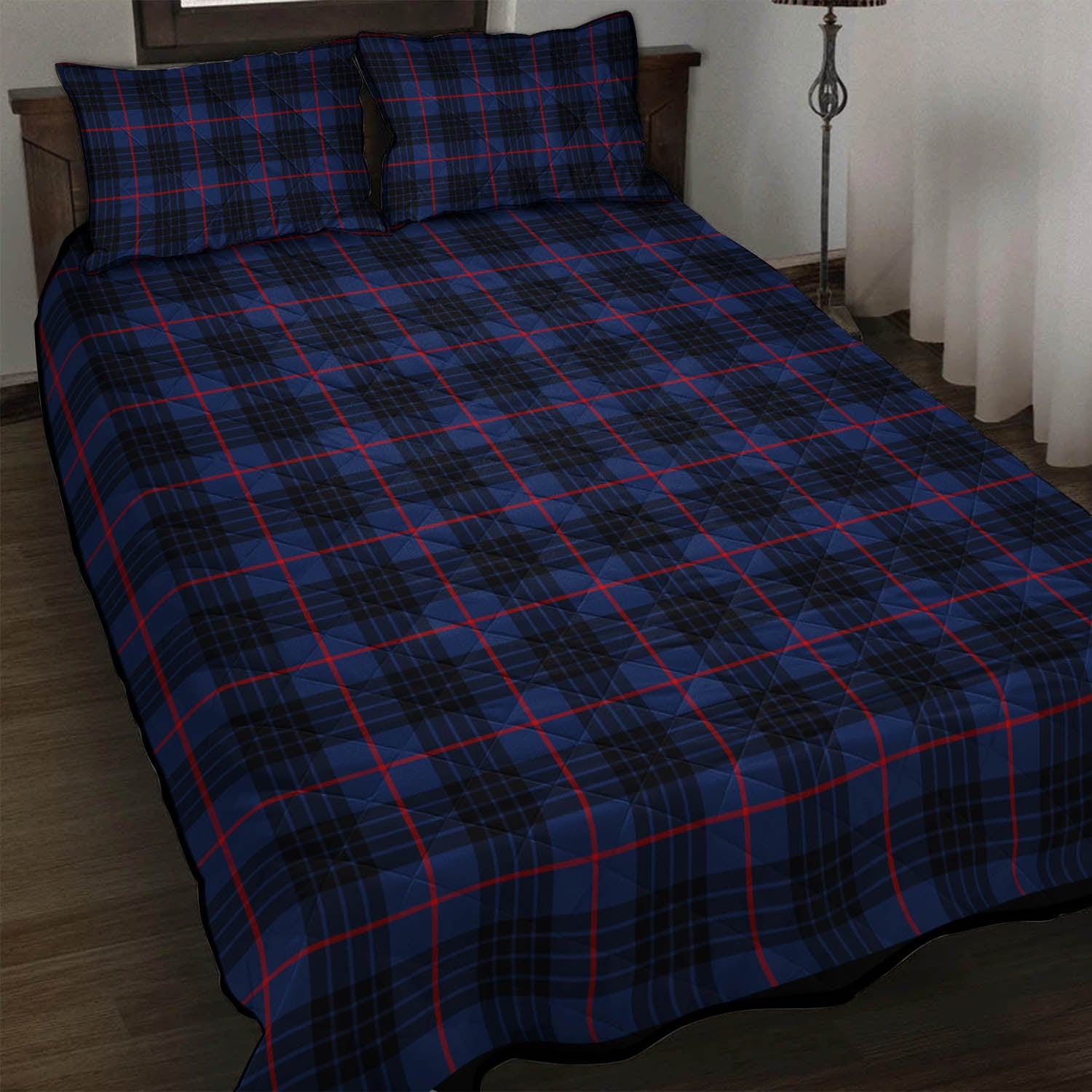 MacKay Blue Modern Tartan Quilt Bed Set - Tartan Vibes Clothing