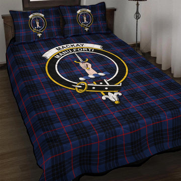 MacKay Blue Modern Tartan Quilt Bed Set with Family Crest