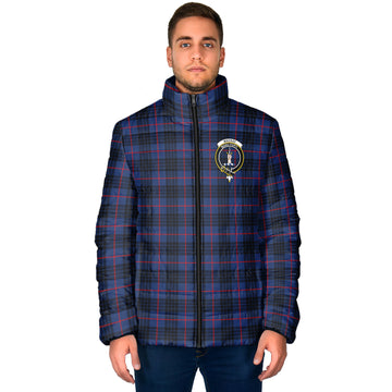 MacKay Blue Modern Tartan Padded Jacket with Family Crest