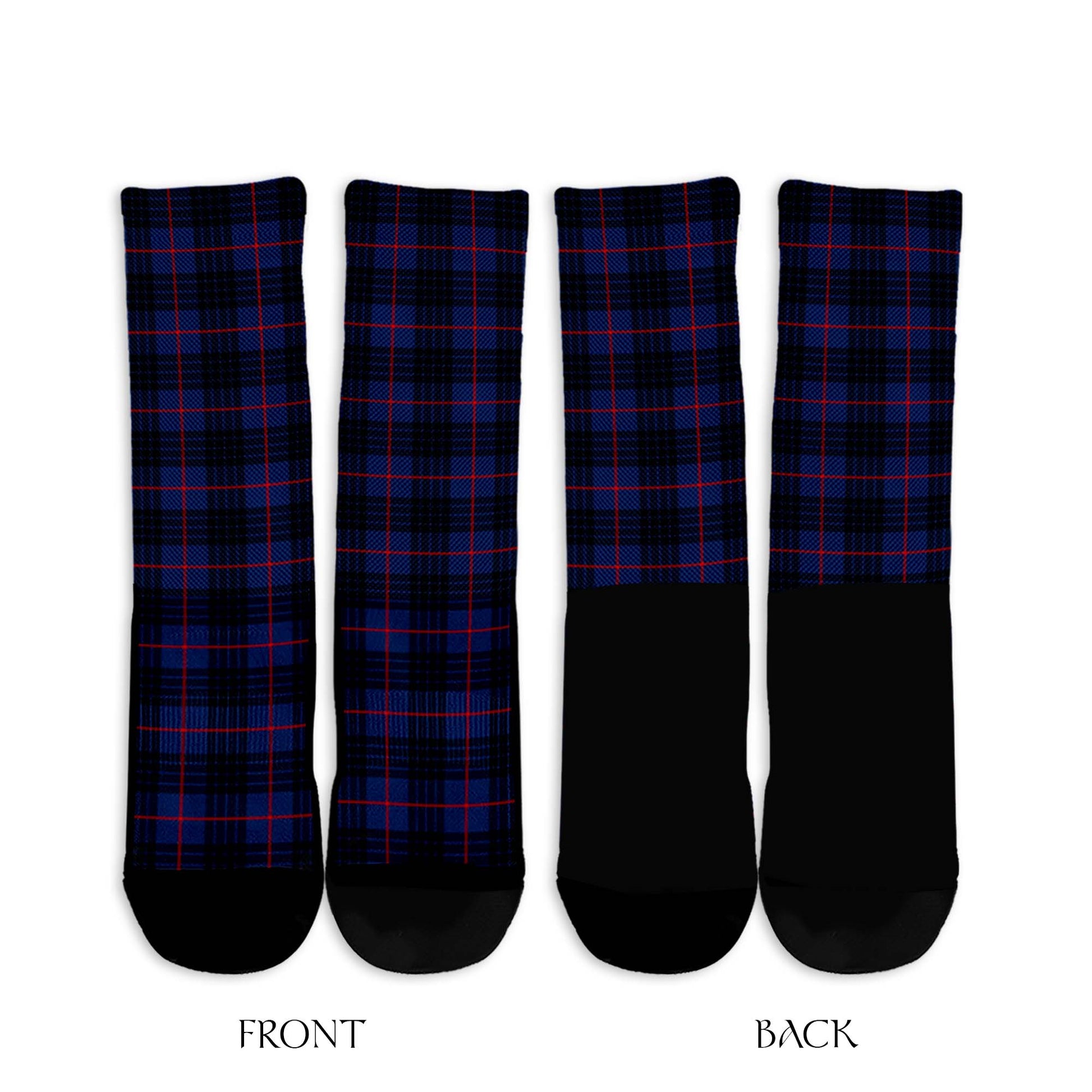 MacKay Blue Modern Tartan Crew Socks - Tartanvibesclothing