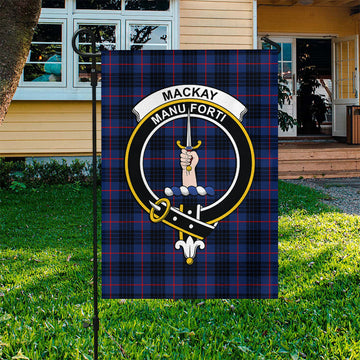 MacKay Blue Modern Tartan Flag with Family Crest