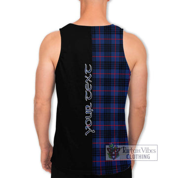 MacKay Blue Modern Tartan Men's Tank Top with Family Crest and Half Of Me Style