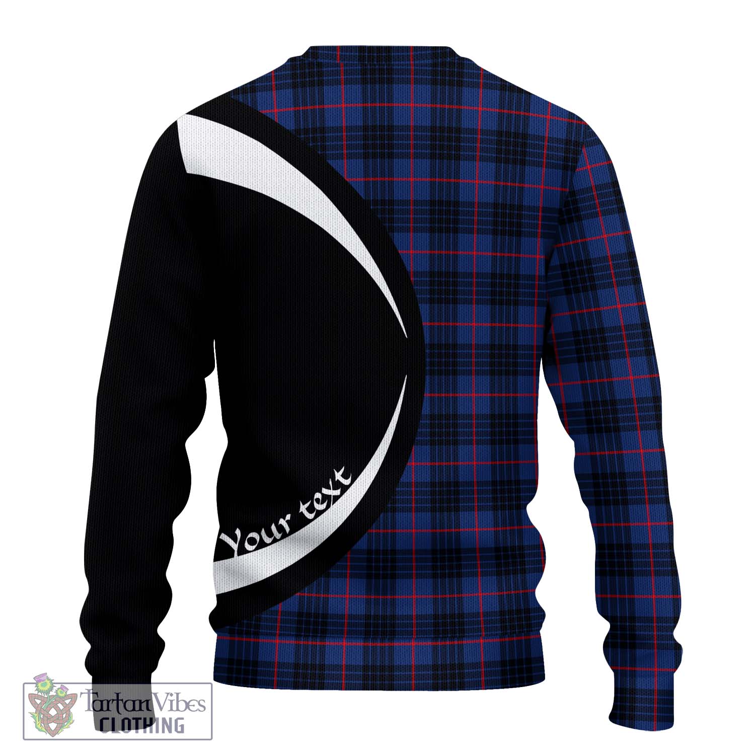 MacKay Blue Modern Tartan Knitted Sweater with Family Crest Circle Style - Tartan Vibes Clothing