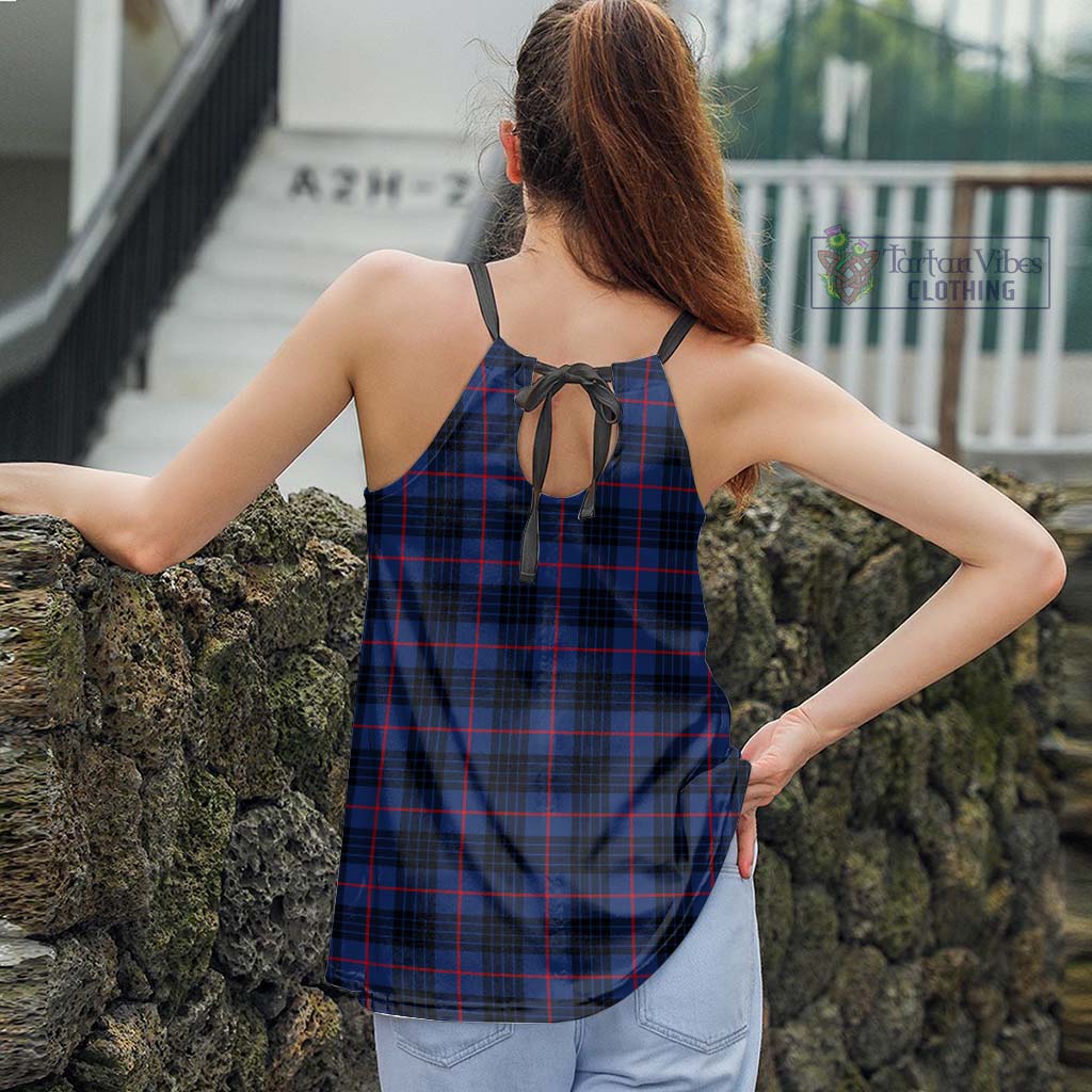 Tartan Vibes Clothing MacKay Blue Modern Tartan Loose Halter Neck Camisole