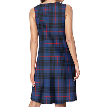 MacKay Blue Modern Tartan Womens Casual Dresses