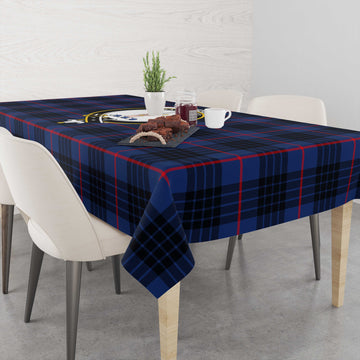 MacKay Blue Modern Tartan Tablecloth with Family Crest