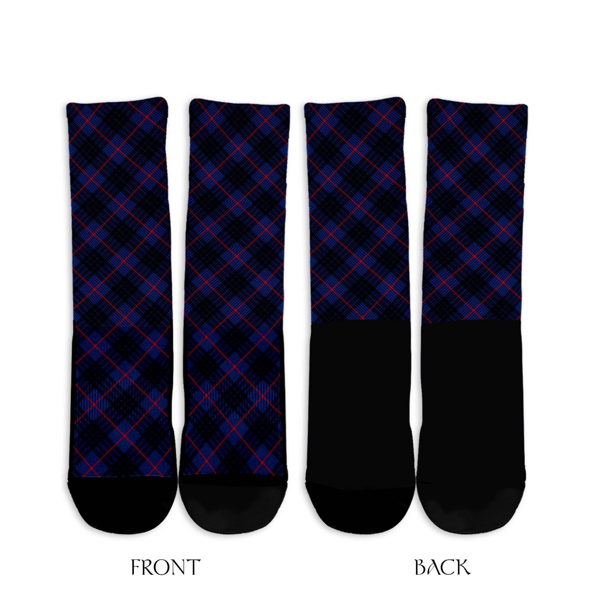 MacKay Blue Modern Tartan Crew Socks Cross Tartan Style - Tartanvibesclothing