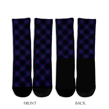 MacKay Blue Modern Tartan Crew Socks Cross Tartan Style