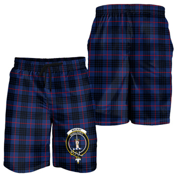 MacKay Blue Modern Tartan Mens Shorts with Family Crest