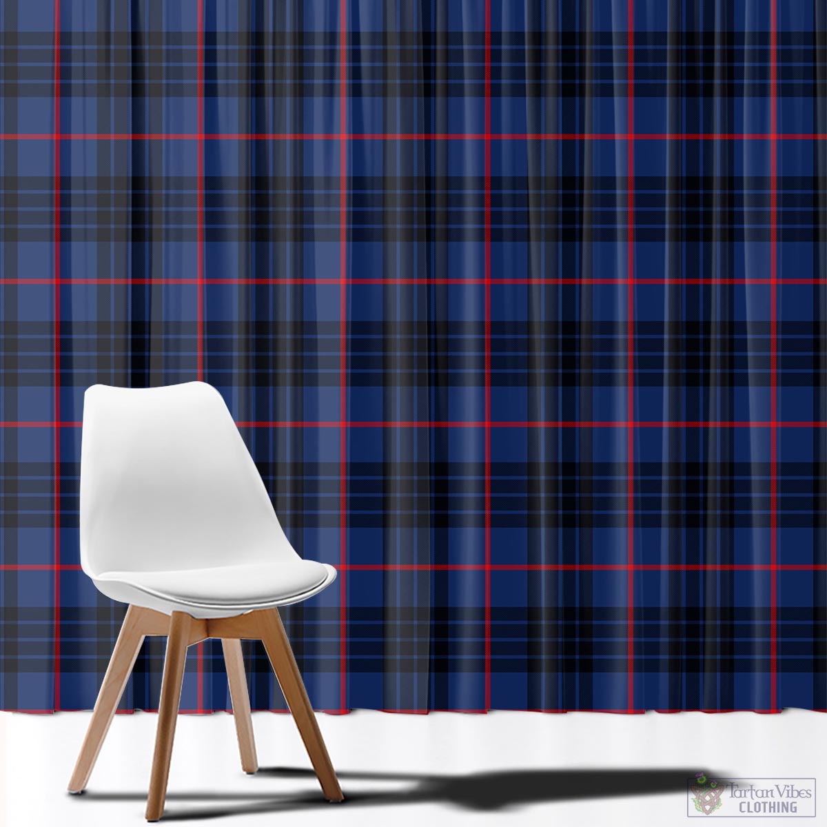 MacKay Blue Modern Tartan Window Curtain