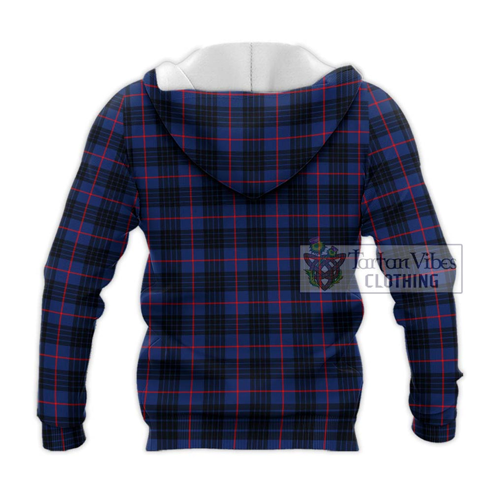 MacKay Blue Modern Tartan Knitted Hoodie with Family Crest DNA In Me Style - Tartanvibesclothing Shop