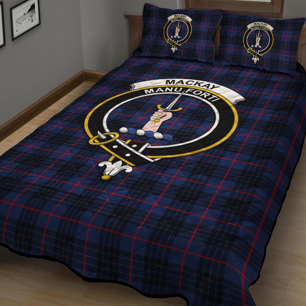 MacKay Blue Modern Tartan Quilt Bed Set with Family Crest - Tartan Vibes Clothing