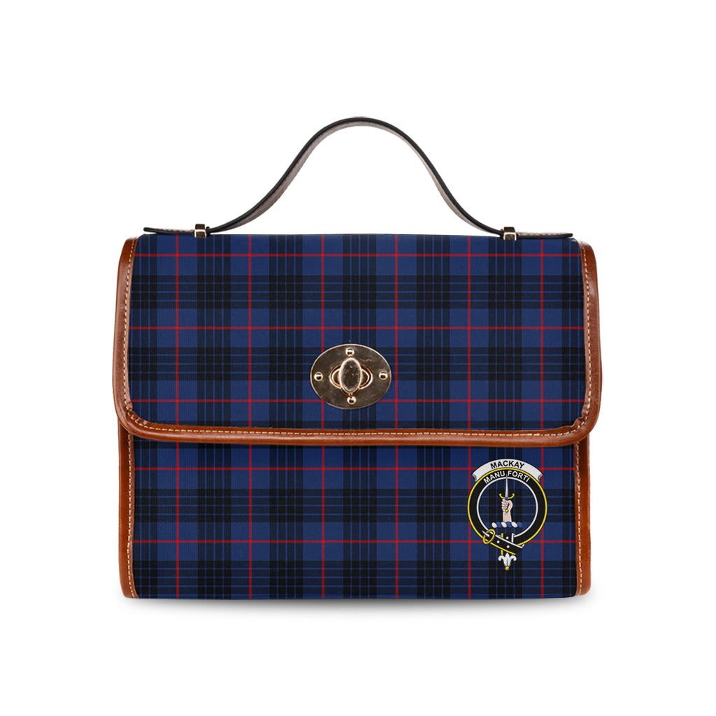 mackay-blue-modern-tartan-leather-strap-waterproof-canvas-bag-with-family-crest