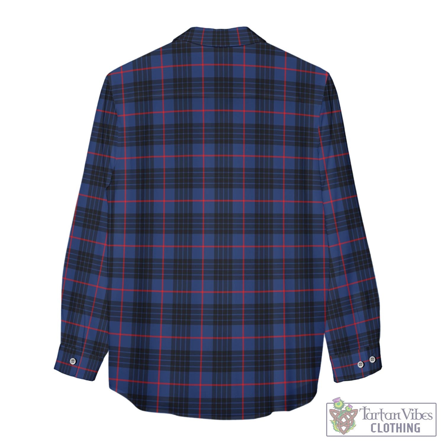 MacKay Blue Modern Tartan Womens Casual Shirt