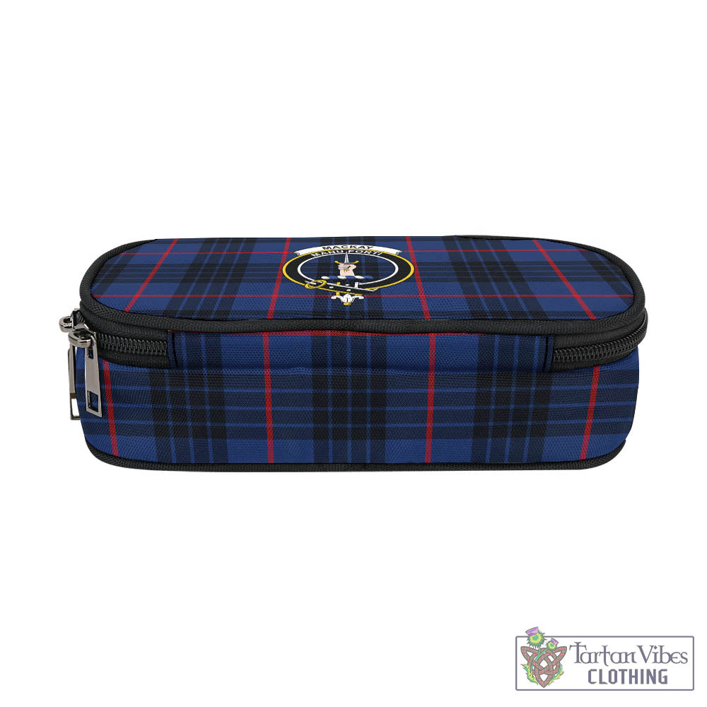 Tartan Vibes Clothing MacKay Blue Modern Tartan Pen and Pencil Case with Family Crest