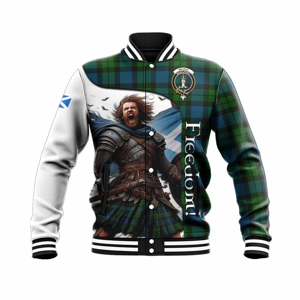 Tartan Vibes Clothing MacKay (McKay) Crest Tartan Baseball Jacket Inspired by the Freedom of Scottish Warrior