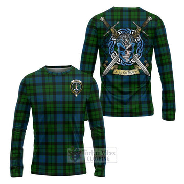 MacKay (McKay) Tartan Long Sleeve T-Shirt with Family Crest Celtic Skull Style