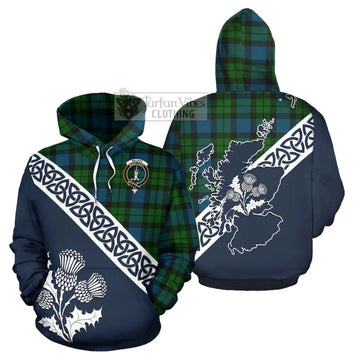 MacKay (McKay) Tartan Hoodie Featuring Thistle and Scotland Map