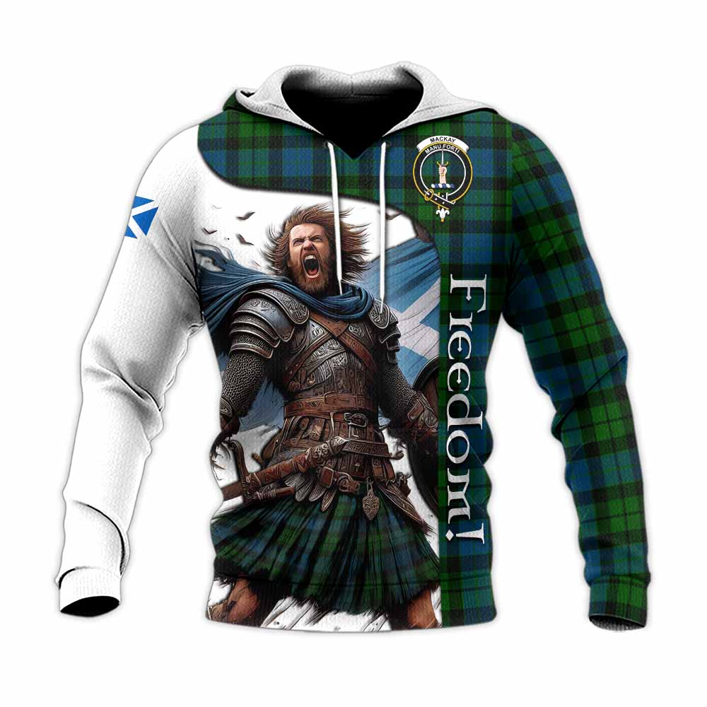 Tartan Vibes Clothing MacKay (McKay) Crest Tartan Knitted Hoodie Inspired by the Freedom of Scottish Warrior