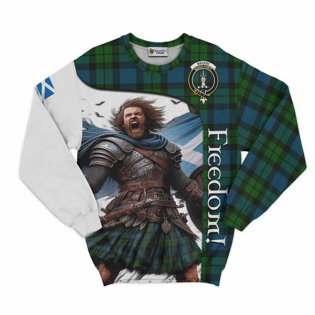 Tartan Vibes Clothing MacKay (McKay) Crest Tartan Sweatshirt Inspired by the Freedom of Scottish Warrior