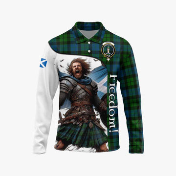 MacKay (McKay) Crest Tartan Long Sleeve Polo Shirt Inspired by the Freedom of Scottish Warrior